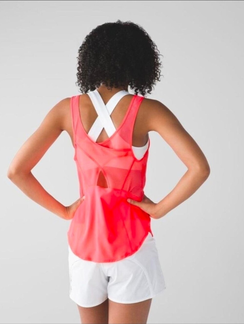 Lululemon Run With the Sun Tank in Flash Light Pink Mesh Cross Back Hot Pink 6
